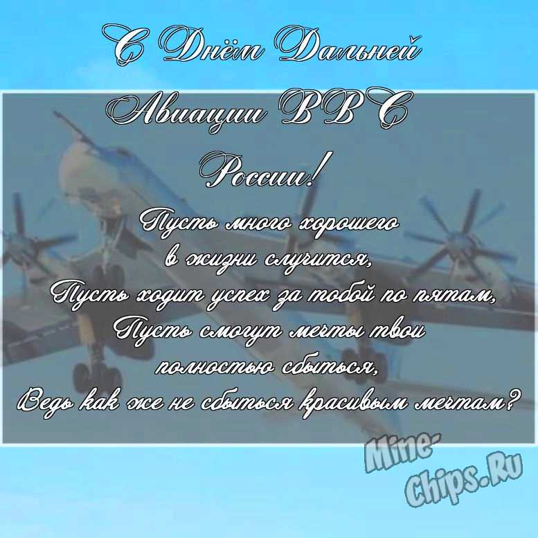 Скачать поздравление для дня дальней авиации ВВС России на прикольной картинке 