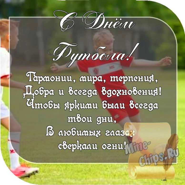 Картинка с пожеланием ко дню футбола со стихами