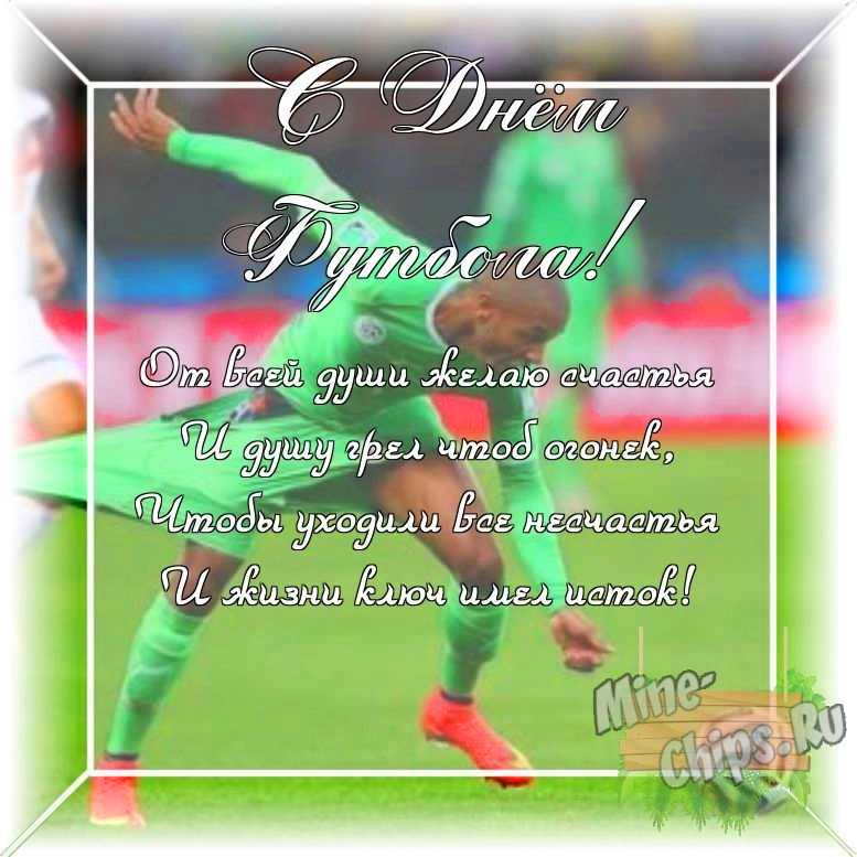 Оригинальное изображение своими словами ко дню футбола в цветочной рамке