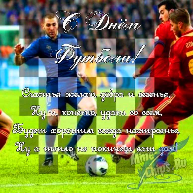 Поздравить в прозе в день футбола, картинкой 