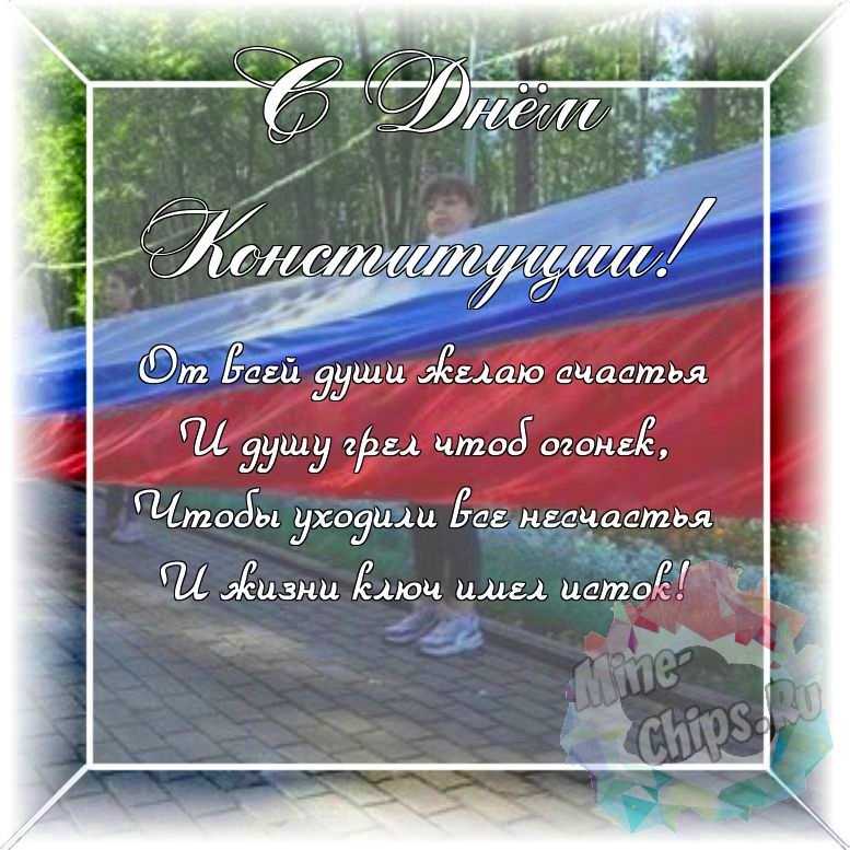 Оригинальное и красивая картинка ко дню Конституции РФ в цветочной рамке