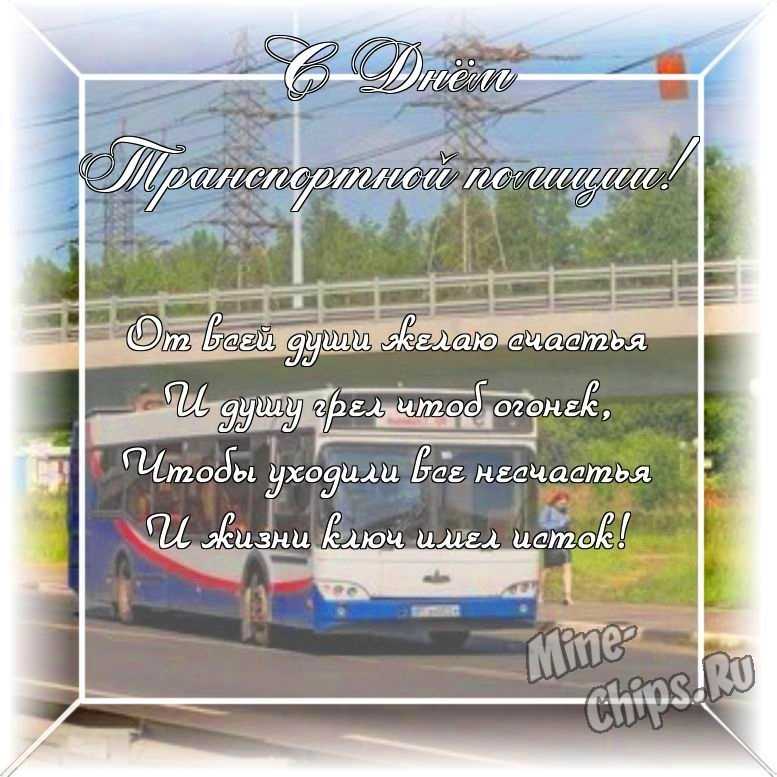 Оригинальное изображение ко дню транспортной полиции России в цветочной рамке