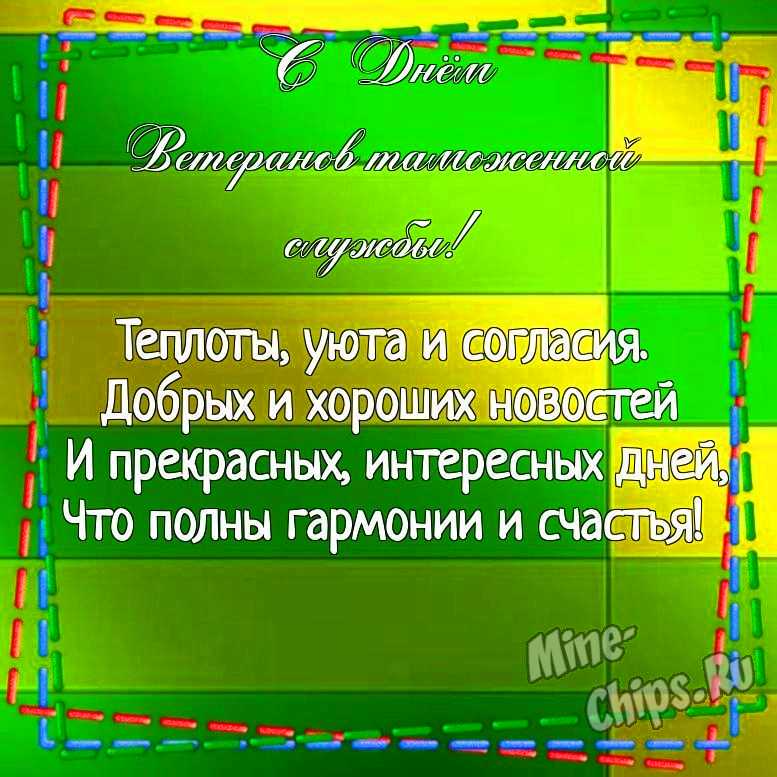 Картинка для красивого поздравления с днем ветеранов таможенной службы 