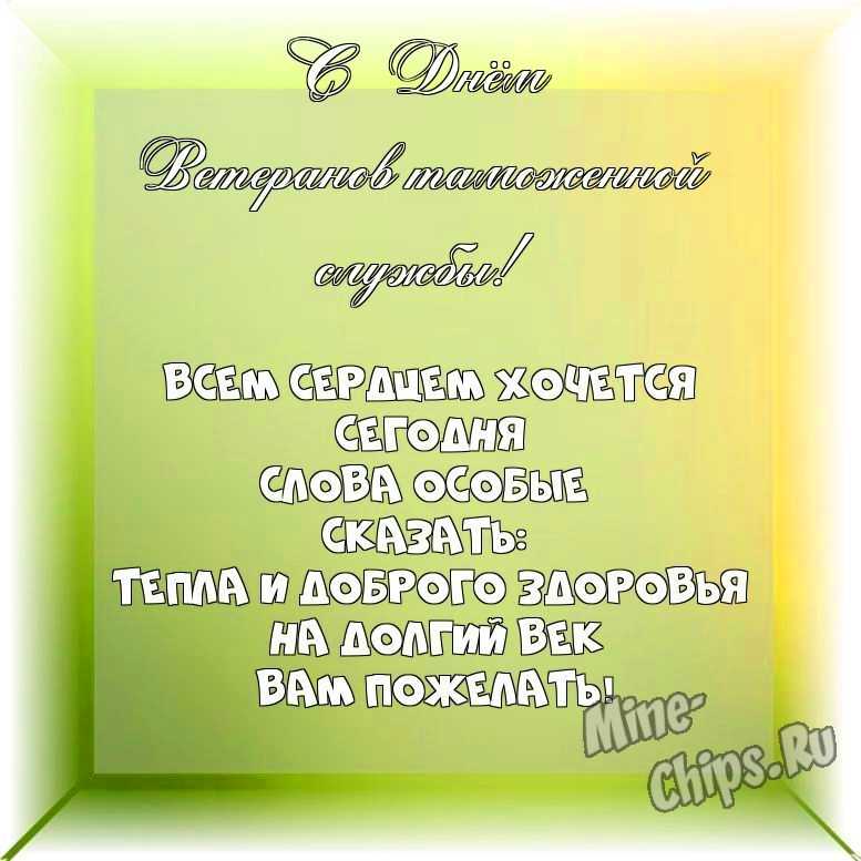 Весёлая и красивая картинка в день ветеранов таможенной службы