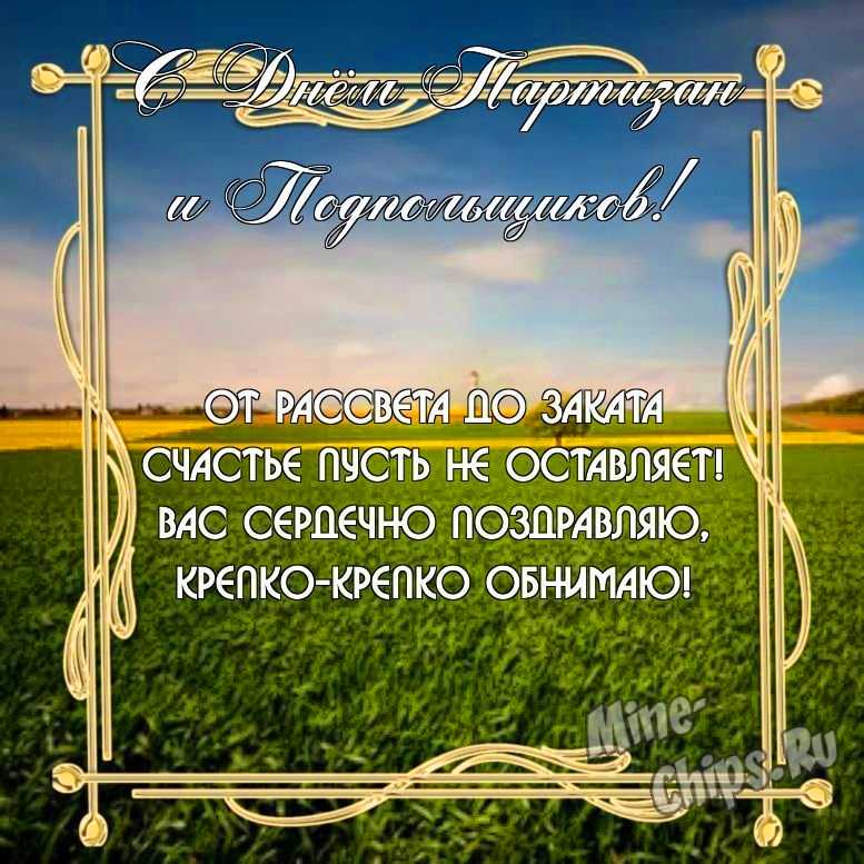 Бесплатно скачать или отправить картинку в день партизан и подпольщиков