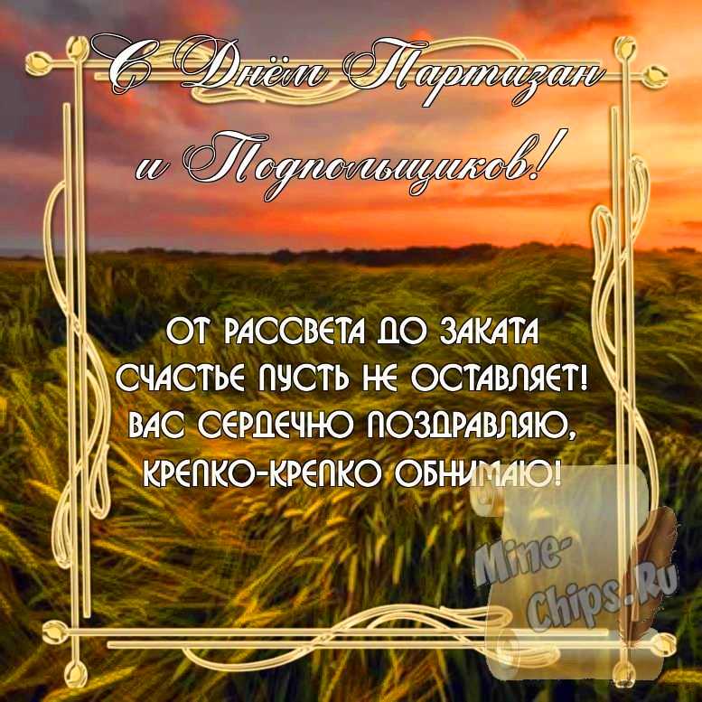 Бесплатно скачать или отправить картинку в день партизан и подпольщиков стихами