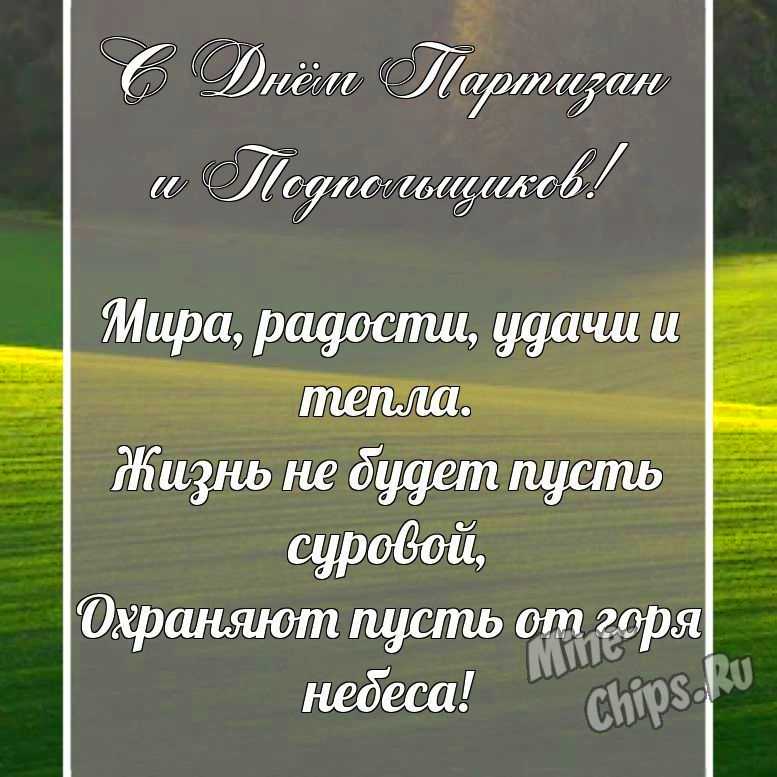 Поздравительная картинка своими словами с днем партизан и подпольщиков