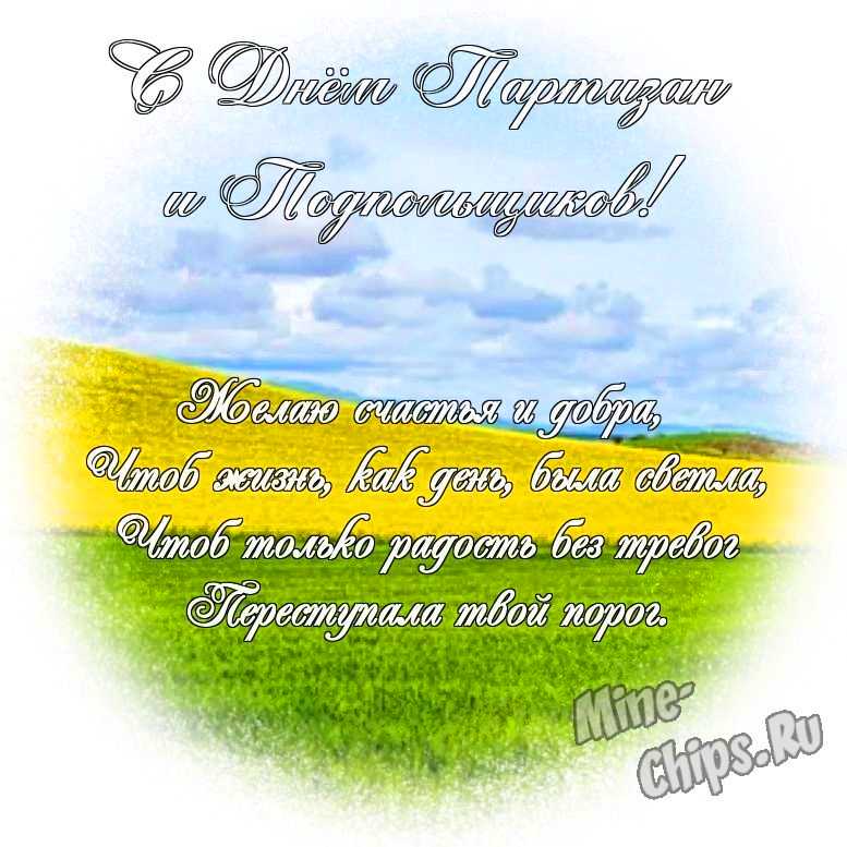 Яркая картинка с днем партизан и подпольщиков по-настоящему, своими словами