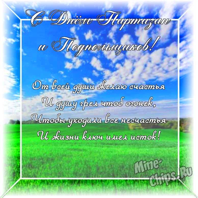 Оригинальное изображение своими словами ко дню партизан и подпольщиков в цветочной рамке