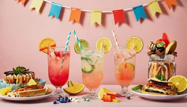 Коктейли на столе