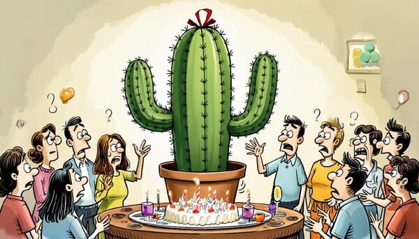 Кактус на день рождения