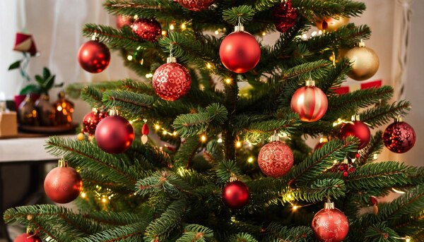 Новогодняя украшенная ёлка